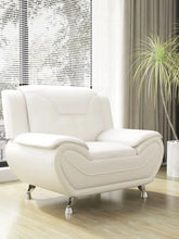 Modern White Faux Leather Sofa for Stylish Living Room Comfort - Himpall